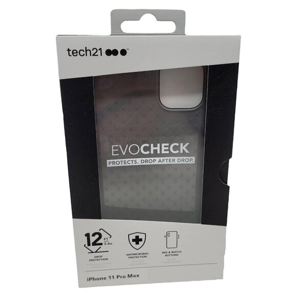 Tech21 Evo Check Flexible  Case for Apple iPhone 11 Pro Max 6.5" - Smokey Black - Picture 1 of 3